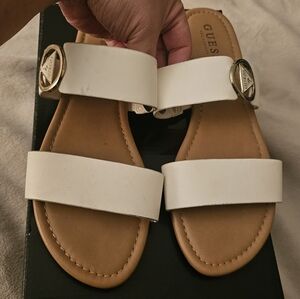 GUESS Women's White Sandals